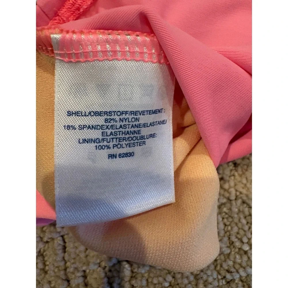 Lands End Kids Pink Ice Cream Flip Sequin Rash Guard Swim Shirt Size S 7-8